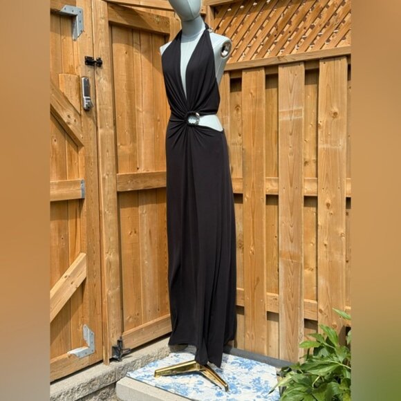 🆕 MISHA COLLECTION 🧿 NWOT The Devon Maxi Dress, Black Cupro-Jersey, Sz M US6 - Picture 2 of 15